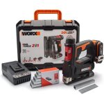 Worx - agrafeuse / cloueuse de finition sans fil 20v - 2ah - wx843 (livree avec batterie et chargeur, ...
