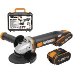 Worx ? broyeur 125mm wx803 ? 20v avec 2ah + 4ah ? moteur brushless pour espaces restreints ? verrouillage ...
