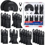 [jamais utilis] workpro lames de scie oscillantes, coffret des accessoires d'outil multifonction oscillant, ...