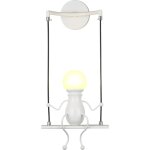 Wottes - applique murale cr�atif industriel luminaire e27 pour chambre d'enfant couloir loft bar blanc ...