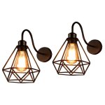 Appliques murales vintage industrielle lampe murale design cage en mtal pour chambre couloir salon noir ...
