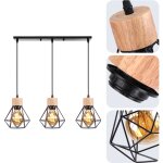 Wottes - e27 lustre suspension rtro lampe suspension forme gomtrique cage lumires plafonnier pour ...