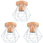 E27 plafonnier industriel rtro industrielle luminaire plafonnier abat - jour cage blanc lampe de plafond ...