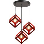 Lustre suspension industrielle e27 lampe de plafond en mtal lustre abat - jour 3 lampes pour chambre ...