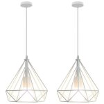 Lustre suspension vintage e27 lampe suspension forme diamant créative Éclairage de plafond réglable blanc ... Lustre suspension vintage e27 lampe suspension forme diamant créative Éclairage de plafond réglable blanc ...