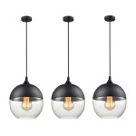 Suspension luminaire vintage industriel lustre suspension abat - jour en verre lustre plafonnier noir ...
