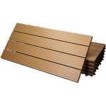 Ecd germany dalles terrasse clipsables wpc 60x30 cm / 12 pices=2m teck stri aspect bois panneaux avec ...