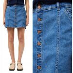 Wrangler mini - jupe en jean jupe courte en jean ouverture devant m Wrangler mini - jupe en jean jupe courte en jean ouverture devant m