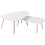 Hofuton lot de 2 tables basses gigognes scandinave blanc laqué mat - 98x60x40cm &88x48x34cm Hofuton lot de 2 tables basses gigognes scandinave blanc laqué mat - 98x60x40cm &88x48x34cm