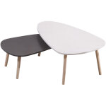 Wyctin - hofuton lot de 2 tables basses gigognes style scandinave blanc gris Wyctin - hofuton lot de 2 tables basses gigognes style scandinave blanc gris