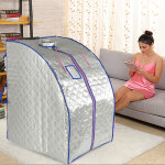 Hofuton sauna box infrarouge cabine à chaleur 1000w portable sauna thérapeutique pliable argent Hofuton sauna box infrarouge cabine à chaleur 1000w portable sauna thérapeutique pliable argent