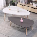 Wyctin - hofuton table basse bois moderne lot de 2 table basse gigognes triangulaire pour salon bureau ... Wyctin - hofuton table basse bois moderne lot de 2 table basse gigognes triangulaire pour salon bureau ...