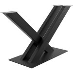 Metalopro - x cadre de table en mtal noir ? pieds robustes en acier moderne avec protge - sol, idal ...