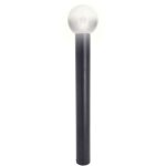 Xanlite ? lampadaire d'ext�rieur filaire noir 80 cm ? boule fum�e ip44 ? culot e27 ? m�tal pour ambiance ...