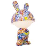 Xanlite - lampe � poser artlite - lapin pop art - led int�gr�e, rvb / blanc chaud, rechargeable usb - ...
