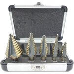 Xidjuikm - 5 pcs foret fraise meche etage, foret �tag�, avec bo�tier en aluminium professionnel, tige ...