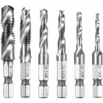 Xidjuikm - 6 pi�ces foret m�che hss � tige hexagonale m3 - m10 filetage vis robinet - argent