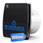 Xiiw - 100mm 12w / 34db extracteur d'air, ventilateur silencieux et puissant, avec capteur d'humidit�, ...