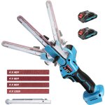 Xiiw - ponceuse  bande portable, sans fil, 630 m / min, 16 bandes abrasives, 9& 13 mm bras de ponage, ...