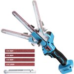 Xiiw - ponceuse  bande portable, sans fil, 630 m / min, 16 bandes abrasives, 9, 13 mm bras de ponage, ...