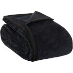 Xl et xxl plaid en microfibre couverture douillette couvre - lit - noir - 200x230cm