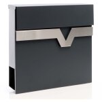 Xpotool - bo�te aux lettres murale ou sur pied design & porte - journaux v60, verrouillable, gris anthracite, ...