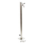 Wiltec - colonne d'eau - en acier inoxydable - 95, 5 cm - forme ronde - avec robinet d'eau & raccord ...