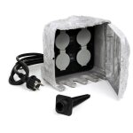 Xpotool - wiltec multiprise de jardin quadruple ? 4 prises ? 175 x 190 x 190 mm ? design pierre ? en ...