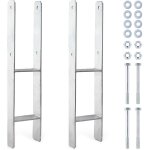 Xpotool supports de poteaux galvanis�s � chaud 81 x 600 mm 2 pi�ces, ancrages en h en acier au carbone, ...