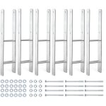 Xpotool supports de poteaux galvanis�s � chaud 81 x 600 mm 6 pi�ces, ancrages en h en acier au carbone, ...