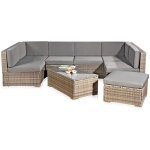 Mucola - xxl rotin meublier, ensemble de jardin, poly - rotin, lounge, meuble de jardin, suite, gris ...