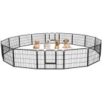 Yaheetech - 16 panneaux parc enclos pour chien chiot lapin rongeur 80 cm l x 60 cm h clture extrieur ...