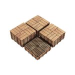 Yaheetech 27 dalles de terrasse en bois carrelage de sapin 30, 8 x 30, 8 x 2, 2 cm pour int�rieur ext�rieur ...