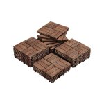 Yaheetech 27 dalles de terrasse en bois carrelage de sapin 30, 8 x 30, 8 x 2, 2 cm pour int�rieur ext�rieur ...