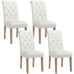 Yaheetech lot de 4 chaises de salle � manger avec ch�ne tissu chaise de salon mobilier pour bureau cuisine ...