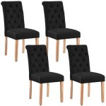 Yaheetech lot de 4 chaises de salle � manger avec ch�ne tissu chaise de salon mobilier pour bureau cuisine ...