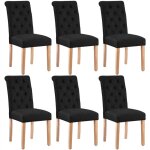Yaheetech lot de 6 chaises de salle � manger avec ch�ne tissu chaise de salon mobilier pour bureau cuisine ...