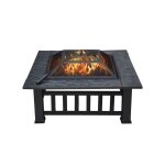 Yaheetech - brasero exterieur pour jardin terrasses brasero pour f�te foyer po�le chauffant noir 81 x ...