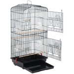 Cage oiseaux volire portable pour perruche perroquet canari insparable mandarins avec 4 perchoirs mangeoire ...