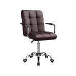Yaheetech ? chaise de bureau marron en cuir pu ? hauteur r�glable 88, 5 - 103 cm ? roues pivotantes 360� ...