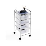 Chariot de rangement mobile tour de rangement plastique meuble de stockage plastique pour cuisine troites, ...