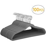 Cintres en velours  vtements lot de 100 antidrapant crochet en chrom pivotant  360max charge 5kg ...