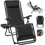 Yaheetech fauteuil de jardin z�ro gravit� ext�rieur chaise longue pliable pour terrasse avec porte - ...