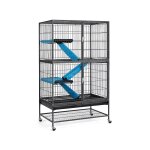 Yaheetech - grande cage pour rongeur 4 niveaux, cage pour furets / cureuils / chinchillas noir 78x51x137cm ...