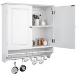 Yaheetech - meuble haut / armoire murale de salle de bain en bois, 60 x 22, 5 x 64 cm, 2 portes / Étagères ... Yaheetech - meuble haut / armoire murale de salle de bain en bois, 60 x 22, 5 x 64 cm, 2 portes / Étagères ...