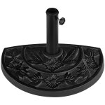Yaheetech pied de parasol ext�rieur demi - cercle � motif floral base parasol en r�sine et b�ton pour ...