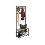 Yaheetech - portemanteau avec banc et grand meuble d'entre vestiaire  3 niveaux tagre  chaussures ...
