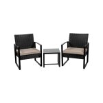 Yaheetech - salon de jardin 2 fauteuils et 1 table basse pour salon / bar / bureau en résine tressée ... Yaheetech - salon de jardin 2 fauteuils et 1 table basse pour salon / bar / bureau en résine tressée ...