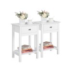 Table d'appoint en bois bout de canapé blanc table de chevet avec 1 tiroir et 1 étagère de rangement ... Table d'appoint en bois bout de canapé blanc table de chevet avec 1 tiroir et 1 étagère de rangement ...