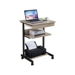 Yaheetech - table informatique bureau d'ordinateur portable roulant poste de travail 56 x 51 x 79 cm ...